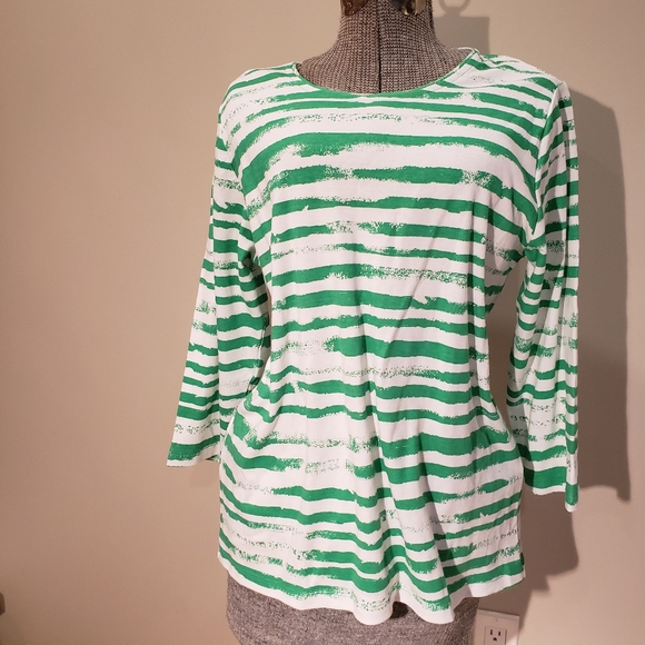 Green and White Striped Top - Picture 2 of 3